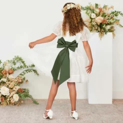 Liz Flower Girl Sash - Olive -US Skirt Sales 2024 olive liz flower girl sash 02 a4f7896a 6c26 449d a001 86eb171d1b0e