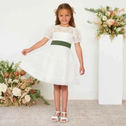 Liz Flower Girl Sash - Olive -US Skirt Sales 2024 olive liz flower girl sash 04