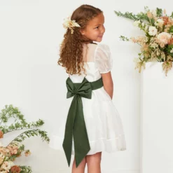 Liz Flower Girl Sash - Olive -US Skirt Sales 2024 olive liz flower girl sash 05