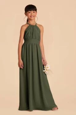 Sienna Junior Dress - Olive -US Skirt Sales 2024 olive sienna junior bridesmaid dress 03