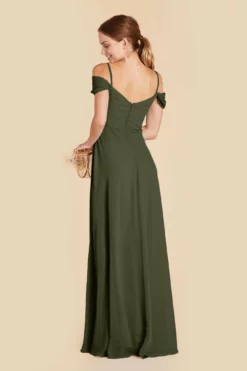 Spence Convertible Dress - Olive -US Skirt Sales 2024 olive spence convertible slit bridesmaid dress 01