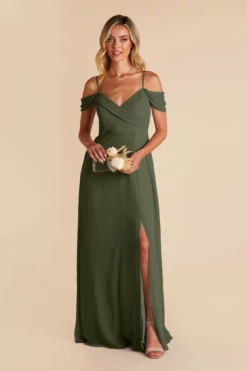 Spence Convertible Dress - Olive -US Skirt Sales 2024 olive spence convertible slit bridesmaid dress 02