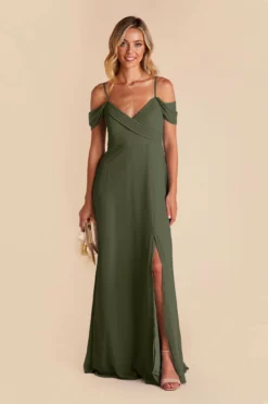 Spence Convertible Dress - Olive -US Skirt Sales 2024 olive spence convertible slit bridesmaid dress 03
