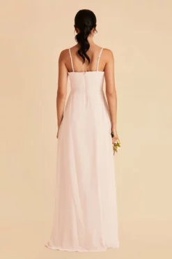 Chris Convertible Chiffon Dress - Pale Blush -US Skirt Sales 2024 pale blush chris convertible bridesmaid dress 01