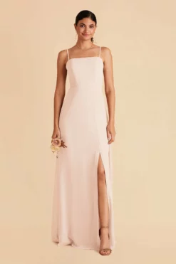 Chris Convertible Chiffon Dress - Pale Blush -US Skirt Sales 2024 pale blush chris convertible bridesmaid dress 02