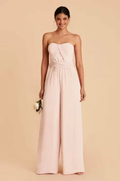 Gigi Convertible Jumpsuit - Pale Blush -US Skirt Sales 2024 pale blush gigi convertible bridesmaid jumpsuit 02