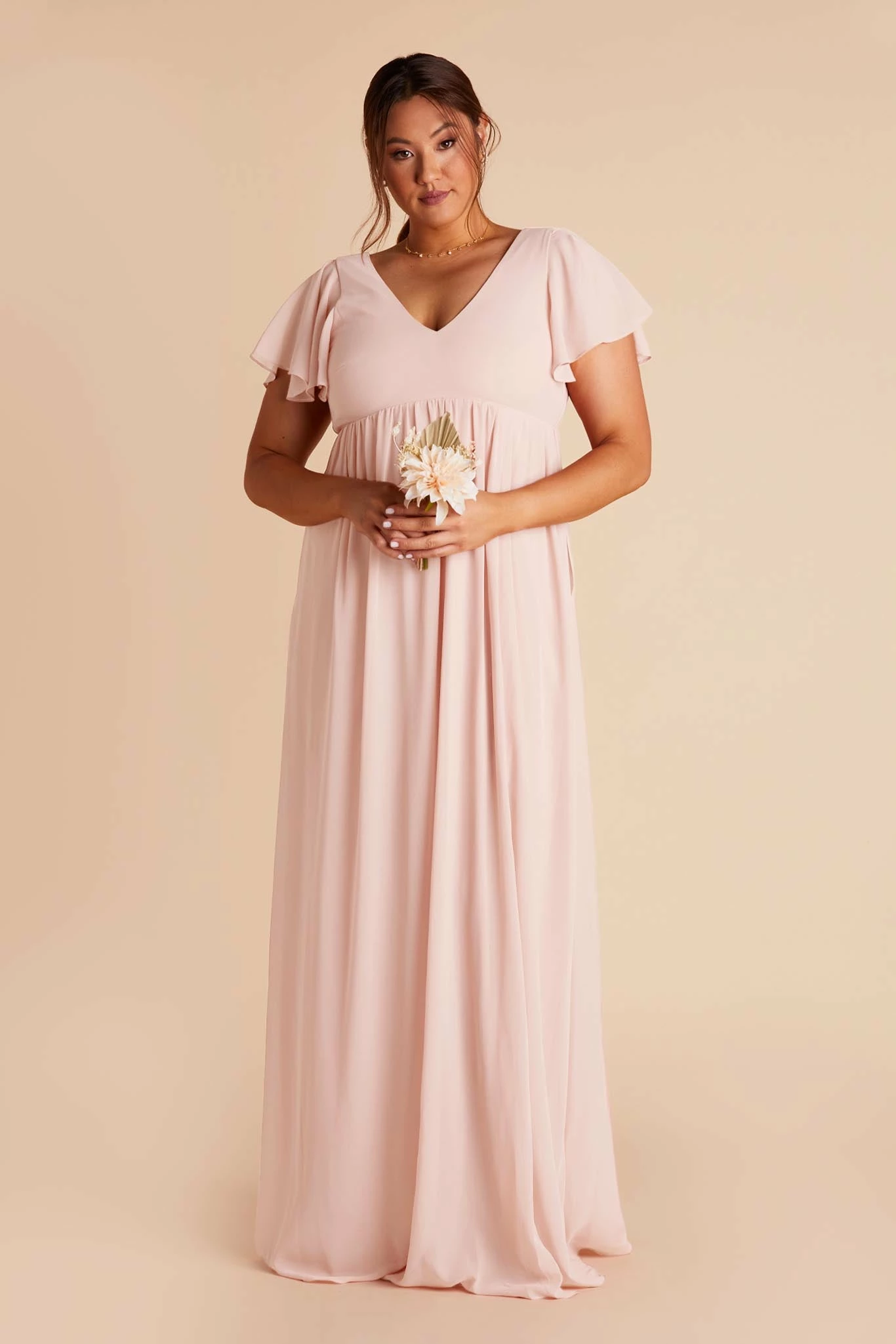 Hannah Empire Dress - Pale Blush 3 Hannah Empire Dress - Pale Blush - Image 3