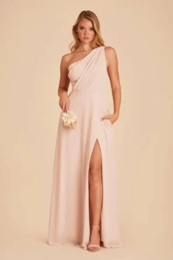 Kira Dress - Pale Blush 10 Kira Dress - Pale Blush -US Skirt Sales 2024 pale blush kira slit bridesmaid dress 01
