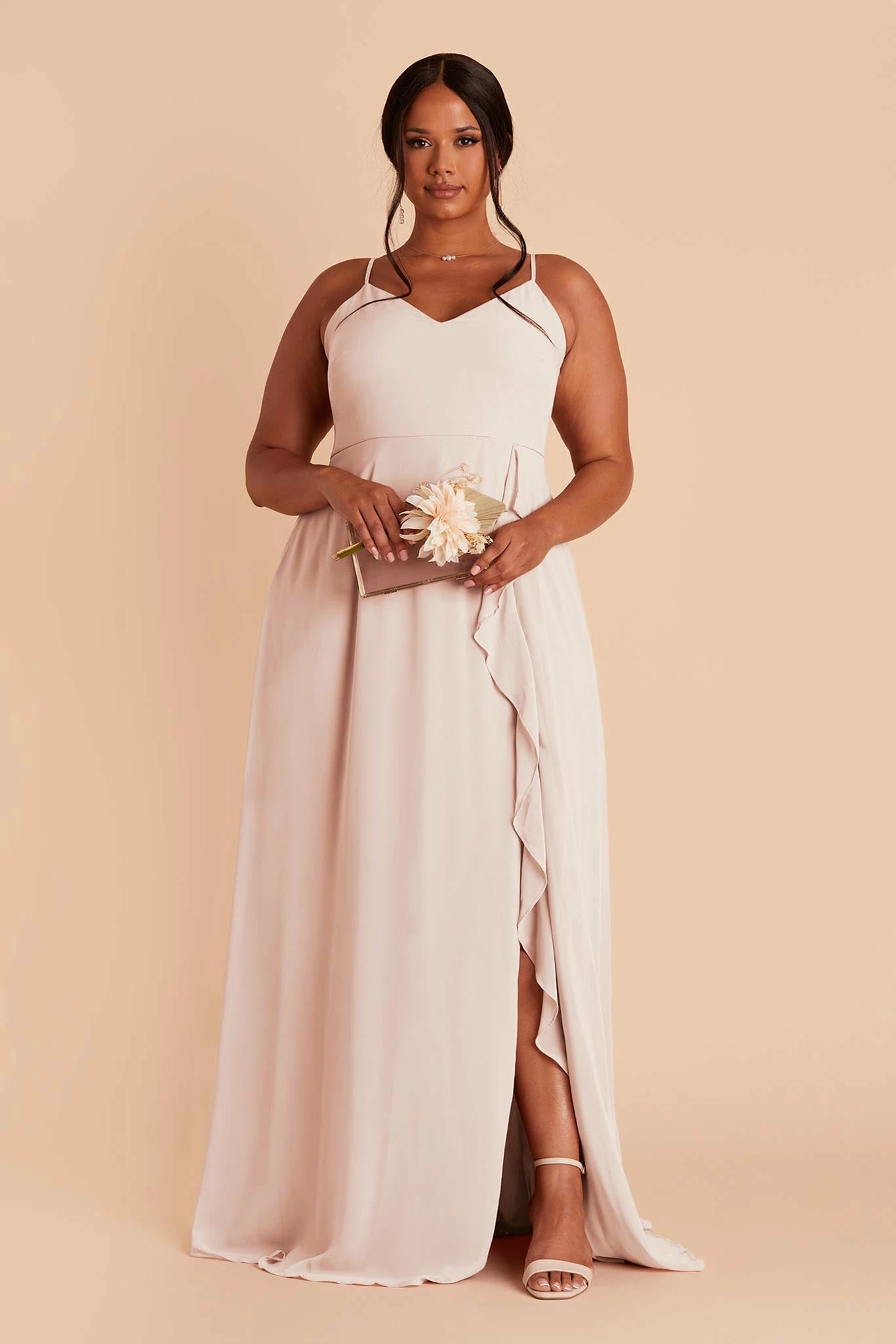 Theresa Chiffon Dress - Pale Blush - Image 2