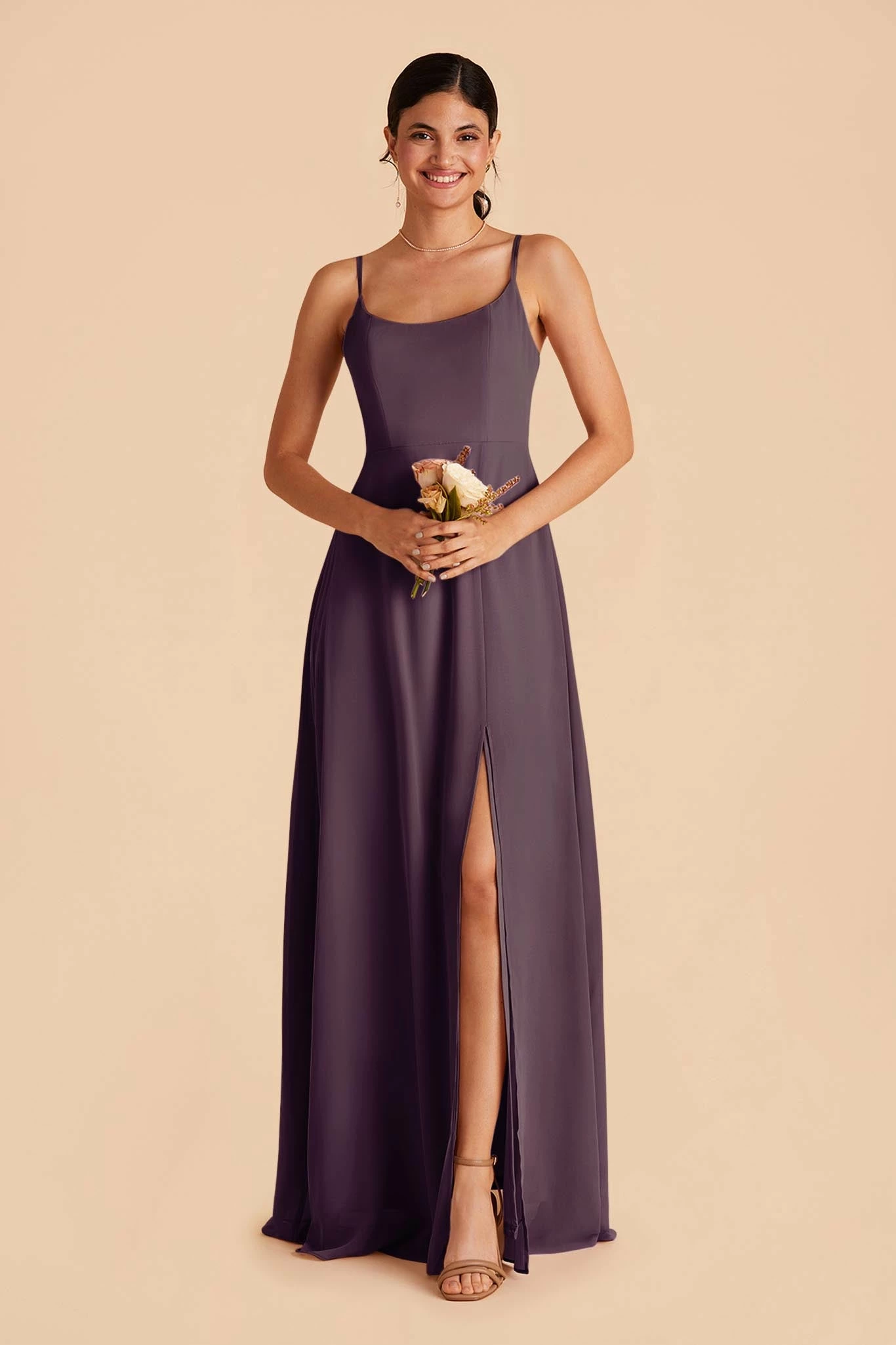 Amy Chiffon Dress - Plum 2 Amy Chiffon Dress - Plum - Image 2