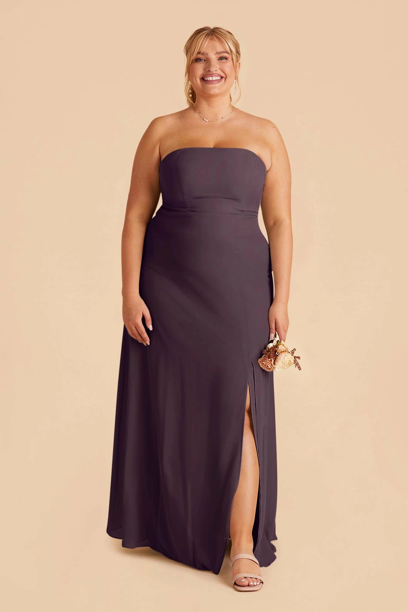Chris Convertible Chiffon Dress - Plum - Image 2