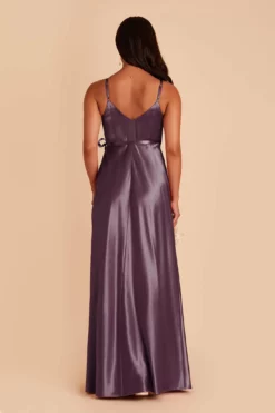 Cindy Shiny Satin Dress - Plum -US Skirt Sales 2024 plum cindy satin bridesmaid dress 04