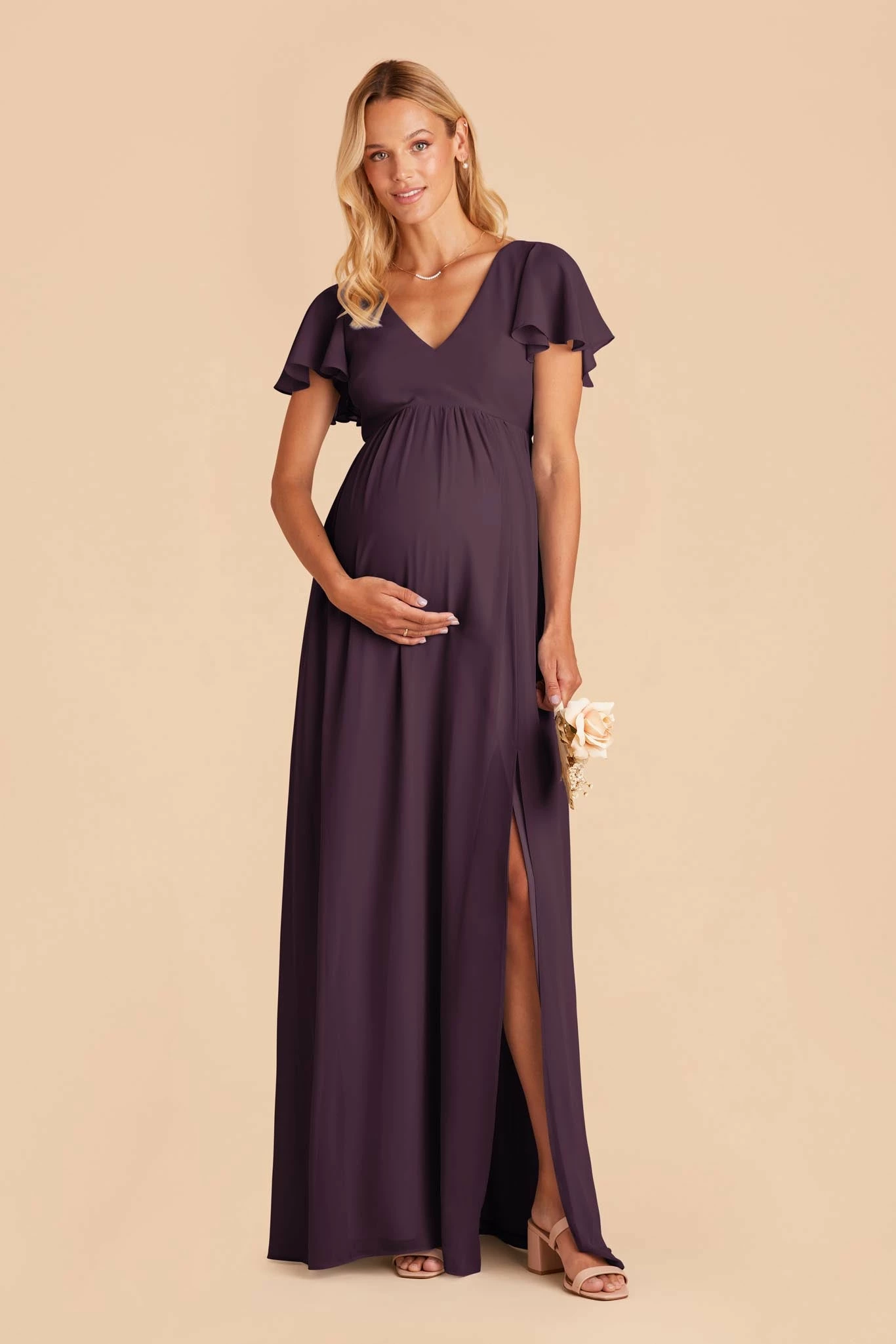 Hannah Empire Dress - Plum 2 Hannah Empire Dress - Plum - Image 2