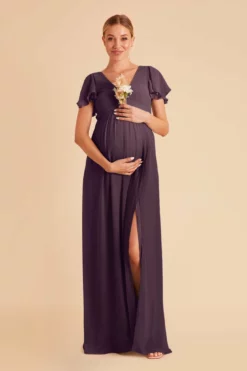 Hannah Empire Dress - Plum 18 Hannah Empire Dress - Plum -US Skirt Sales 2024 plum hannah maternity bridesmaid dress 02