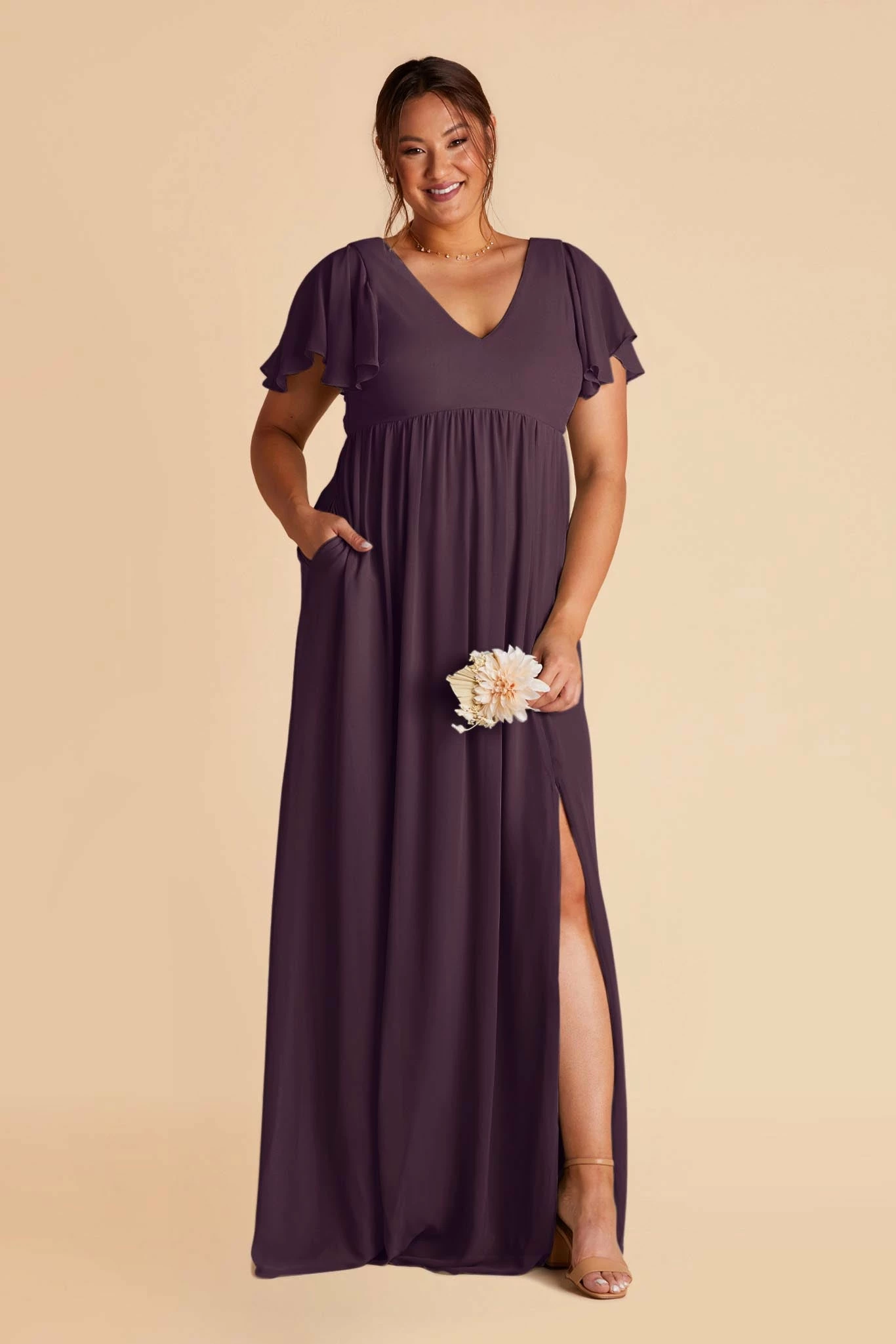 Hannah Empire Dress - Plum 3 Hannah Empire Dress - Plum - Image 3