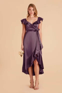 James Shiny Satin Midi Dress - Plum 9 James Shiny Satin Midi Dress - Plum -US Skirt Sales 2024 plum james satin bridesmaid dress 01