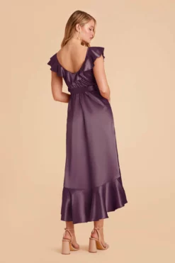 James Shiny Satin Midi Dress - Plum 10 James Shiny Satin Midi Dress - Plum -US Skirt Sales 2024 plum james satin bridesmaid dress 03