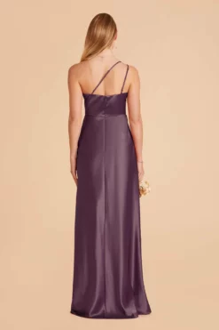 Kensie Shiny Satin Dress - Plum -US Skirt Sales 2024 plum kensie satin bridesmaid dress 01