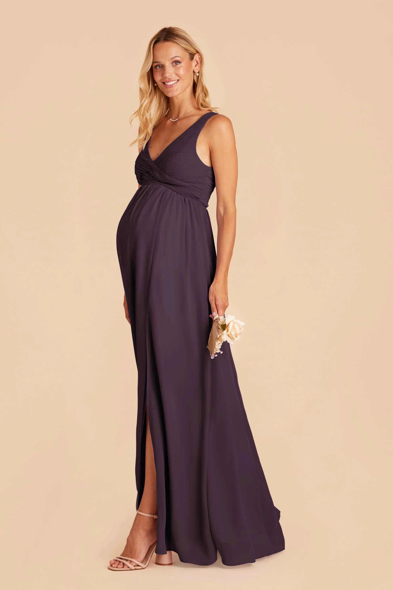 Laurie Empire Dress - Plum 2 Laurie Empire Dress - Plum - Image 2