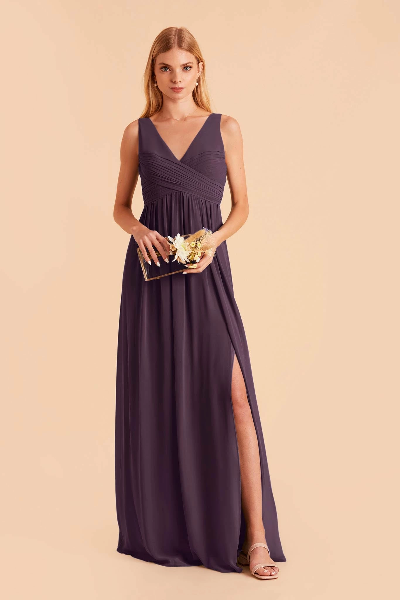 Laurie Empire Dress - Plum 5 Laurie Empire Dress - Plum - Image 5
