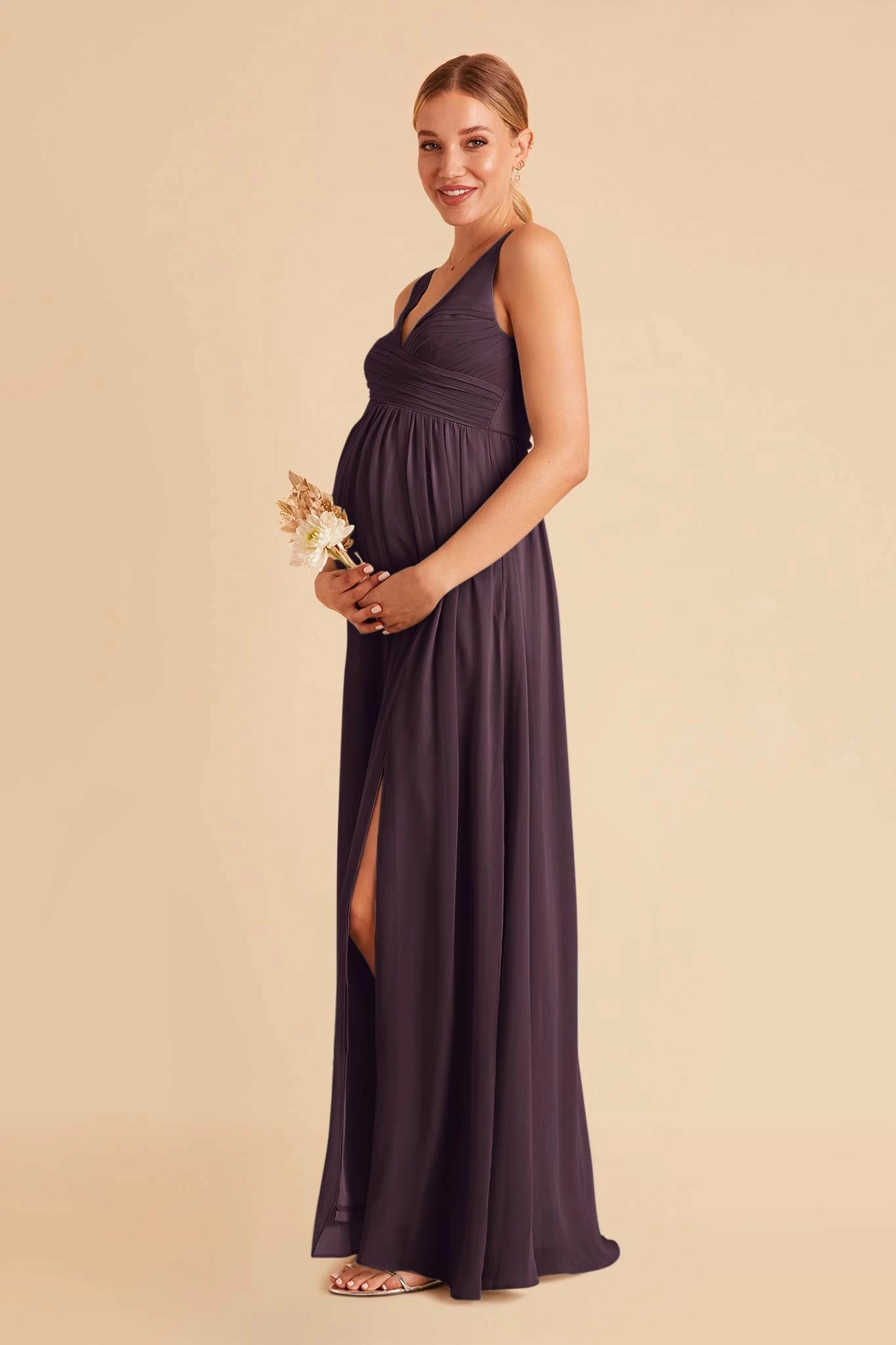 Laurie Empire Dress - Plum 8 Laurie Empire Dress - Plum - Image 8