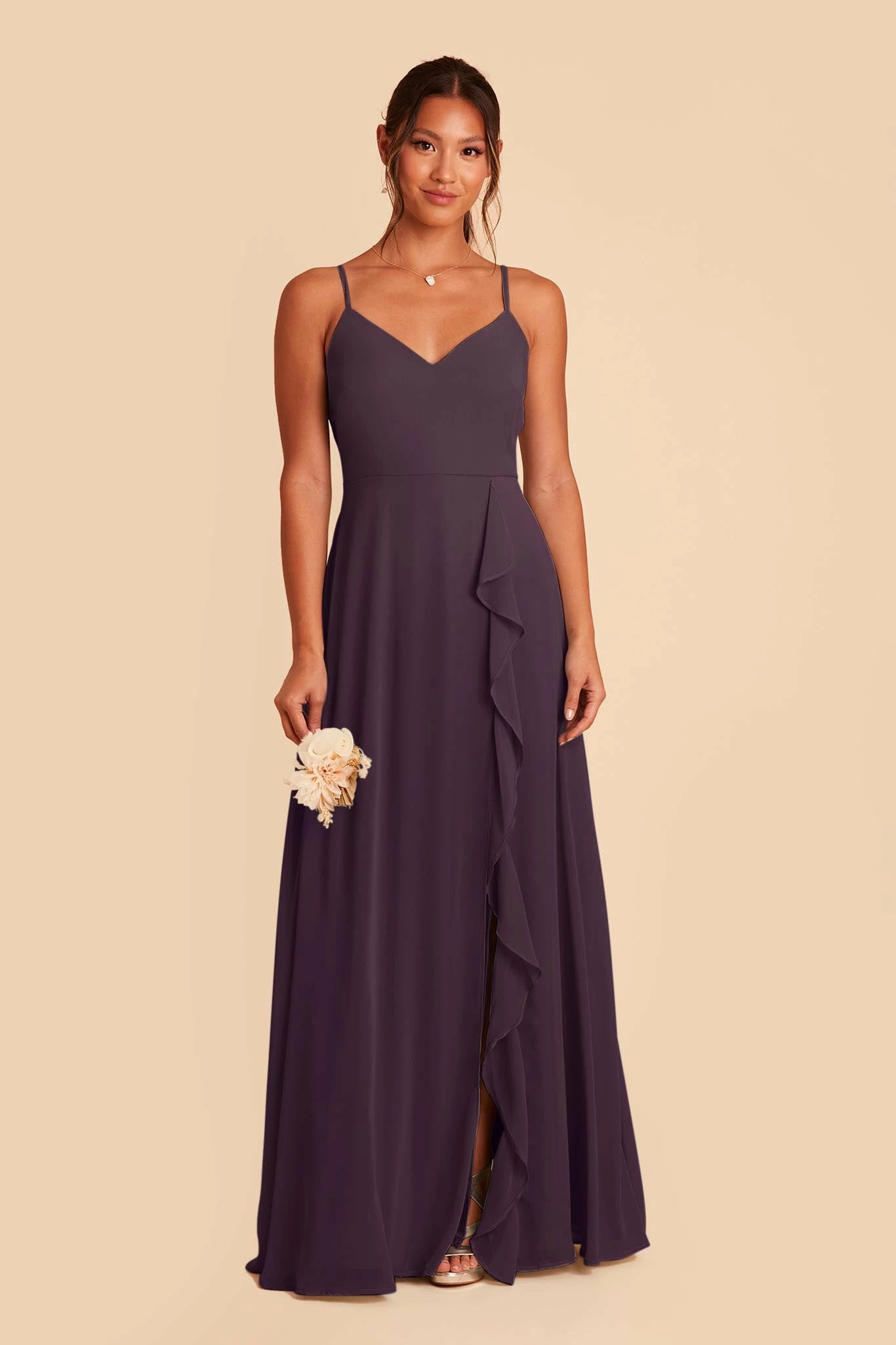 Theresa Chiffon Dress - Plum 1 Theresa Chiffon Dress - Plum