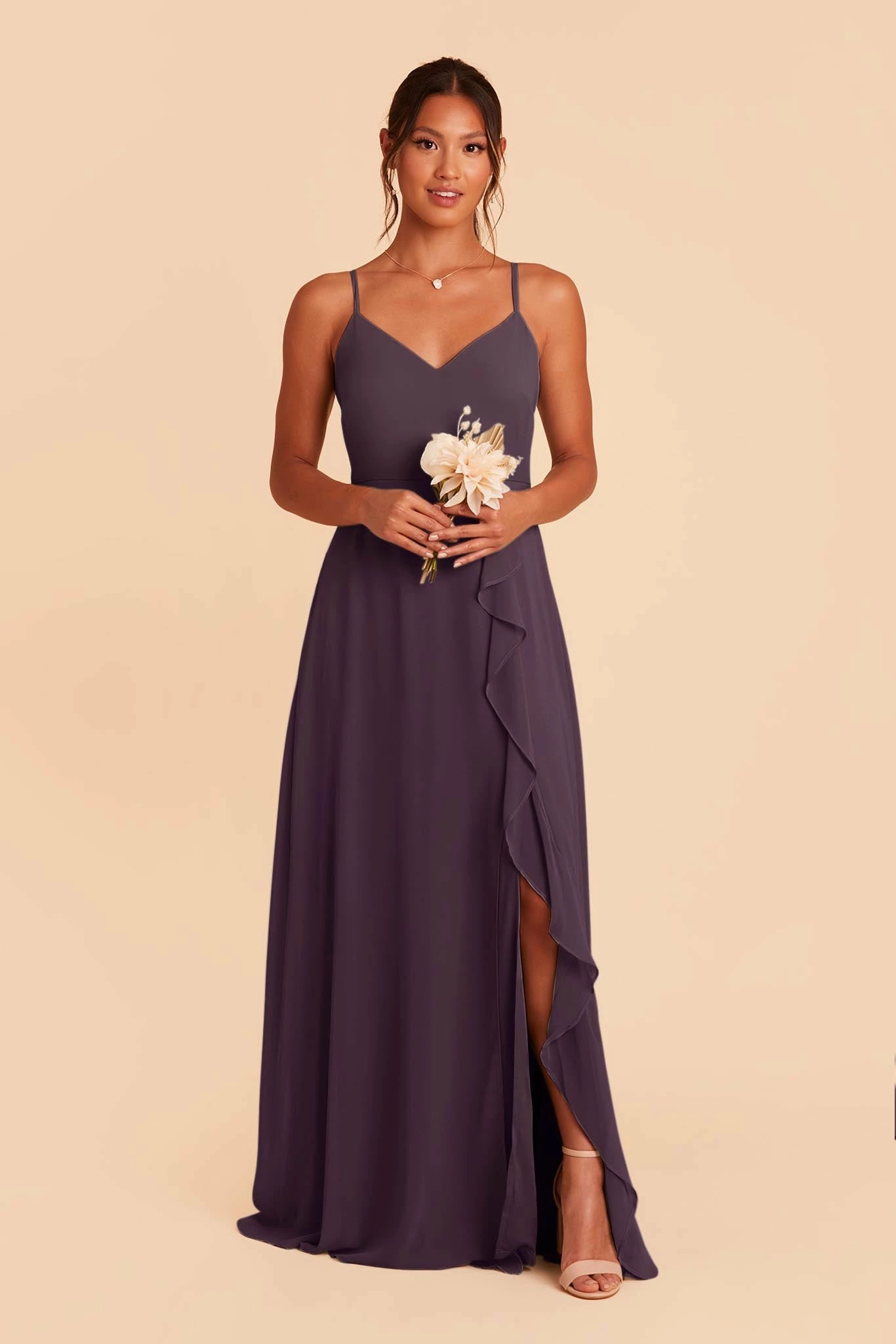 Theresa Chiffon Dress - Plum 3 Theresa Chiffon Dress - Plum - Image 3