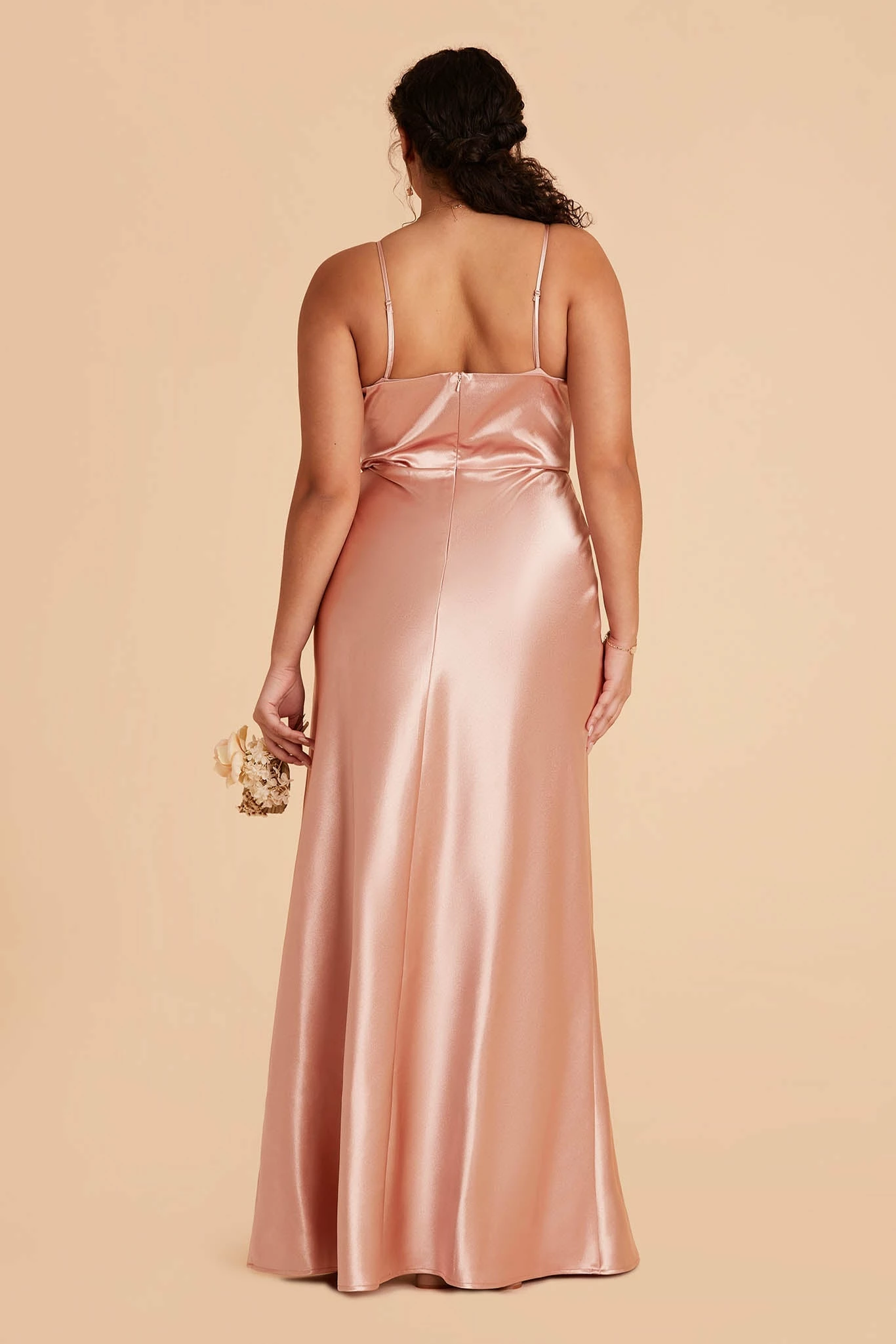 Mia Shiny Satin Convertible Dress - Rose Gold - Image 11