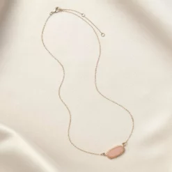 Presley Charm Necklace - Rose Pink -US Skirt Sales 2024 rose pink presley charm necklace accessories 01