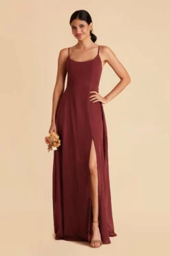 Amy Chiffon Dress - Rosewood