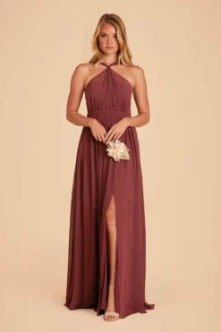Kiko Chiffon Dress - Rosewood