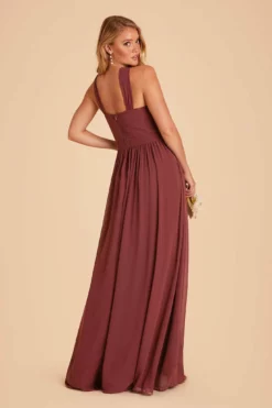 Kiko Chiffon Dress - Rosewood 11 Kiko Chiffon Dress - Rosewood -US Skirt Sales 2024 rosewood kiko slit bridesmaid dress 04