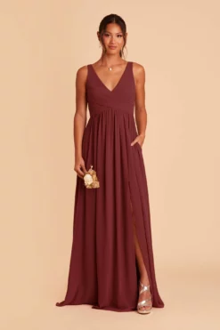 Laurie Empire Dress - Rosewood -US Skirt Sales 2024 rosewood laurie slit bridesmaid dress 01