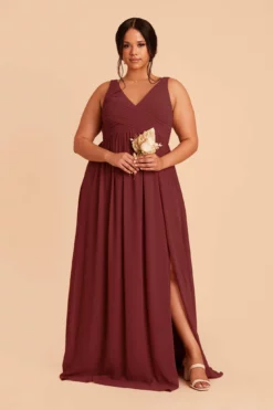 Laurie Empire Dress - Rosewood -US Skirt Sales 2024 rosewood laurie slit plus size bridesmaid dress 01 aff71a82 0a45 4e54 923a f481bf297442