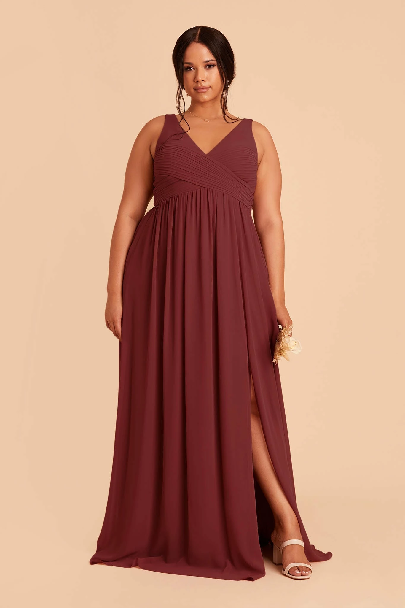 Laurie Empire Dress - Rosewood - Image 3