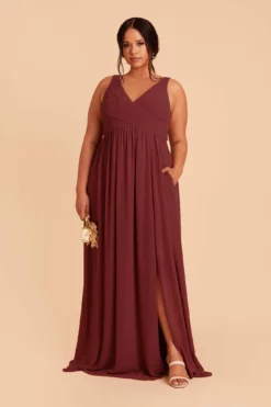 Laurie Empire Dress - Rosewood -US Skirt Sales 2024 rosewood laurie slit plus size bridesmaid dress 03 1d645c65 6c0e 405b acd9 26963deeb684