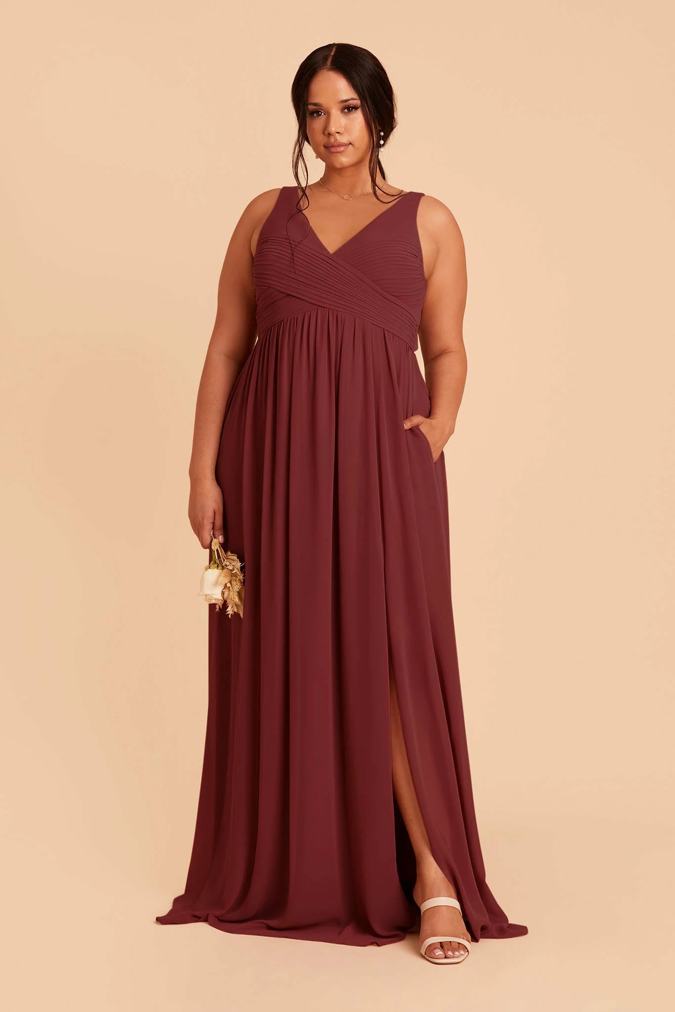 Laurie Empire Dress - Rosewood - Image 8