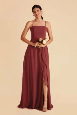 Winnie Convertible Chiffon Dress - Rosewood -US Skirt Sales 2024 rosewood winnie convertible slit bridesmaid dress 03