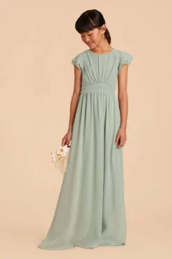 Celine Junior Dress - Sage -US Skirt Sales 2024 sage celine junior bridesmaid dress 03