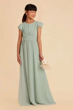 Celine Junior Dress - Sage -US Skirt Sales 2024 sage celine junior bridesmaid dress 04