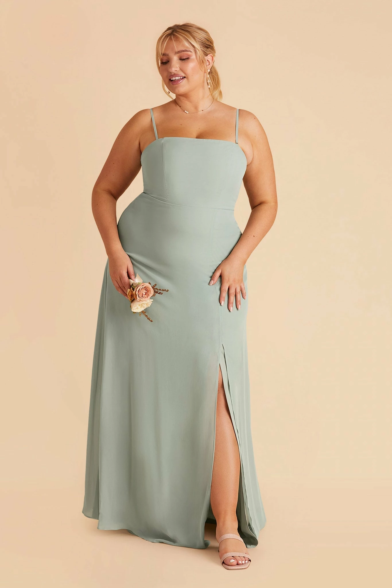 Chris Convertible Chiffon Dress - Sage - Image 2