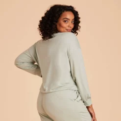 Crew Neck Sweatshirt - Sage -US Skirt Sales 2024 sage crewneck plus size loungewear 06 92e291b9 a88e 4603 9764 62c67dfc2b2d