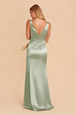 Gloria Shiny Satin Dress - Sage 12 Gloria Shiny Satin Dress - Sage -US Skirt Sales 2024 sage gloria satin bridesmaid dress 04