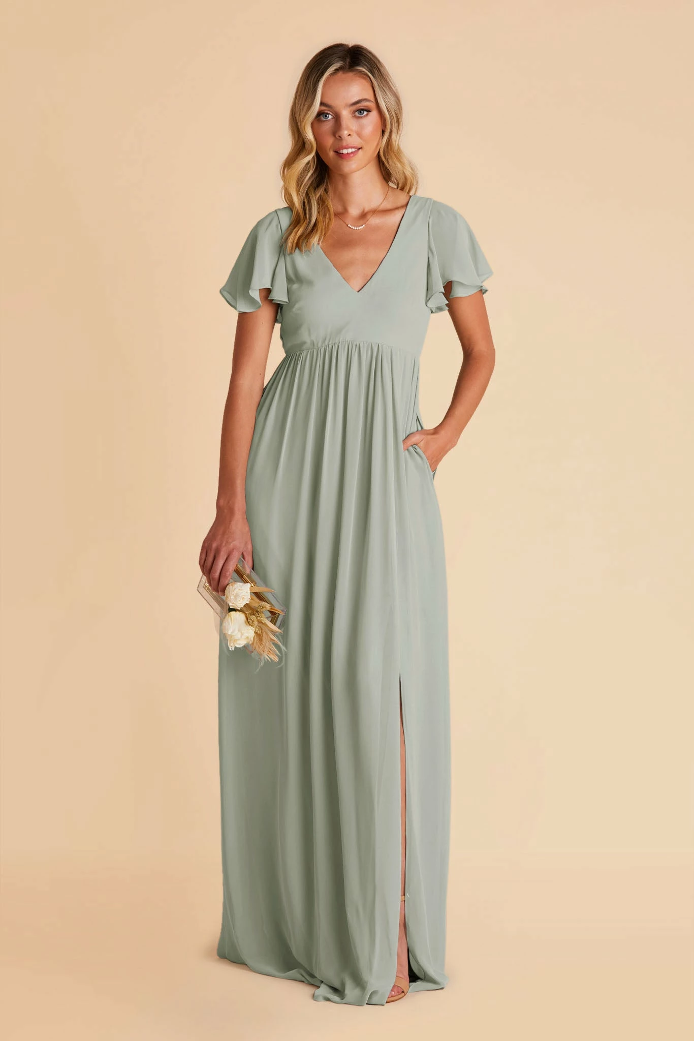 Hannah Empire Dress - Sage 6 Hannah Empire Dress - Sage - Image 6