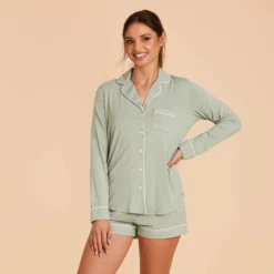 Jonny Long Sleeve Pajama Set - Sage