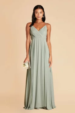 Kaia Dress - Sage -US Skirt Sales 2024 sage kaia chiffon bridesmaid dress 01