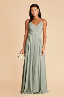 Kaia Dress - Sage -US Skirt Sales 2024 sage kaia chiffon bridesmaid dress 02