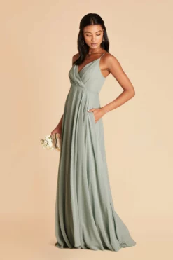 Kaia Dress - Sage -US Skirt Sales 2024 sage kaia chiffon bridesmaid dress 04