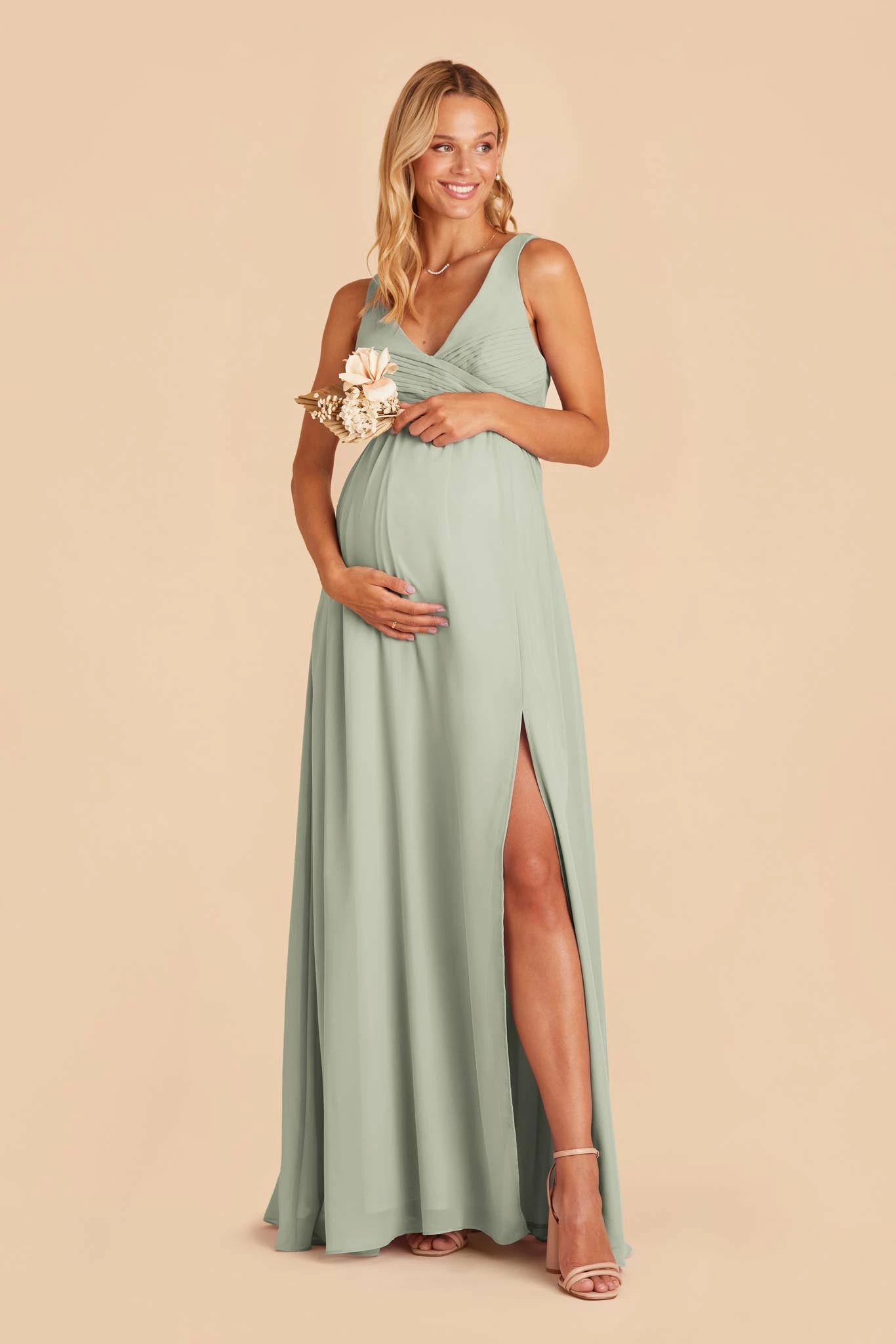Laurie Empire Dress - Sage 1 Laurie Empire Dress - Sage