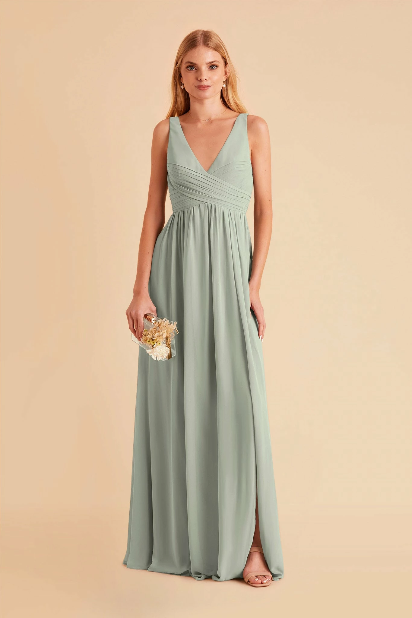 Laurie Empire Dress - Sage 3 Laurie Empire Dress - Sage - Image 3